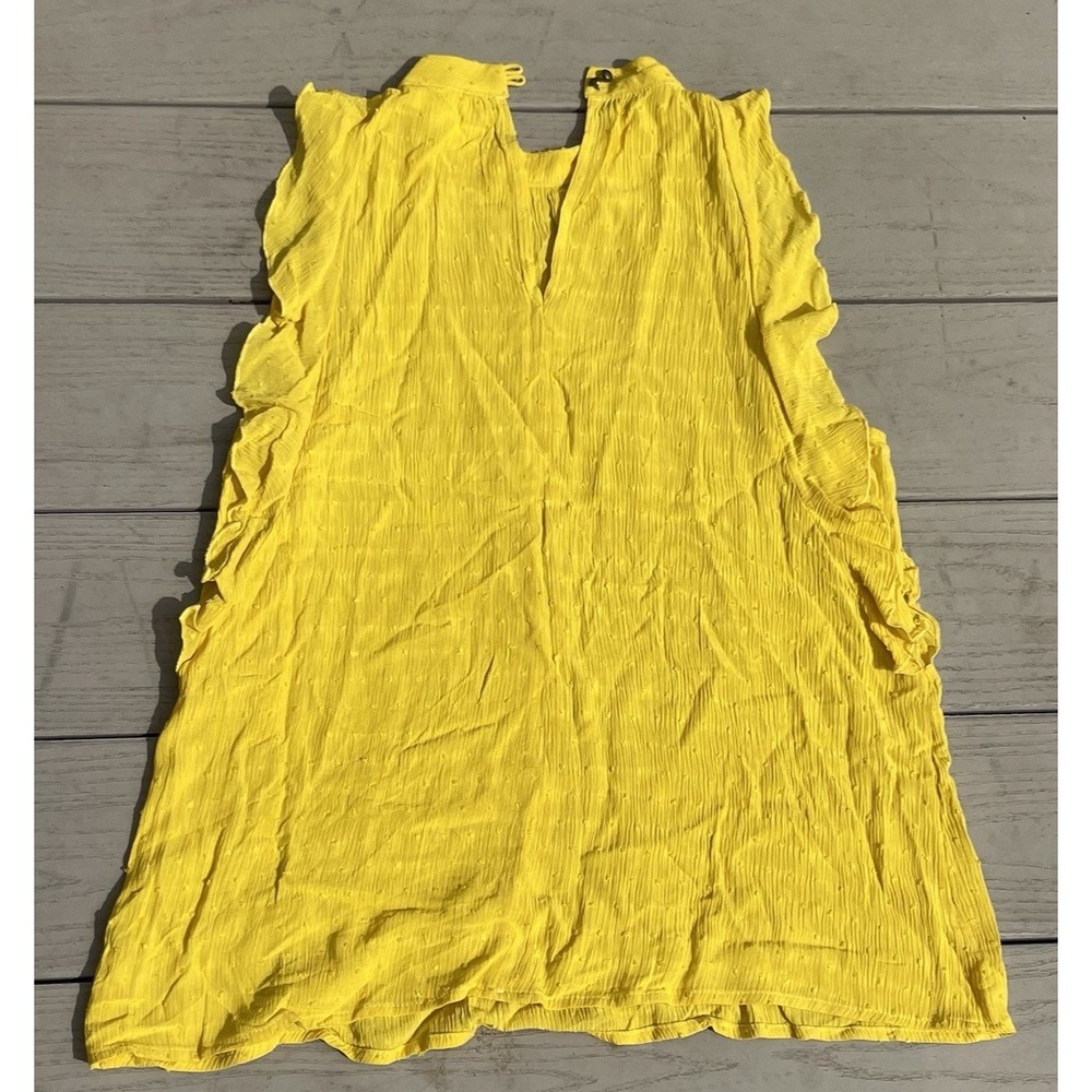 Maeve Anthropologie Bright Yellow Sleeveless Ruffle Top Blouse XS Fairycore